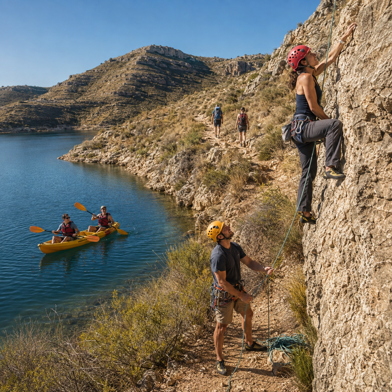 Día Completo Multiaventura (Senderismo, Kayak y Escalada)
